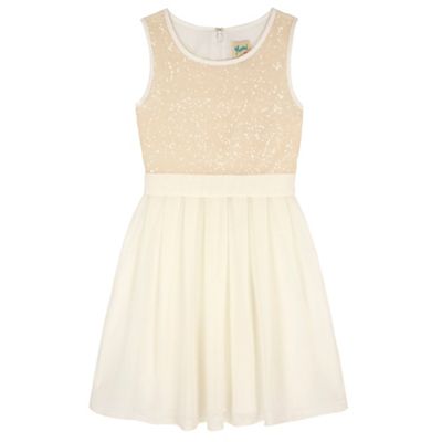 Cream Sequin Dress